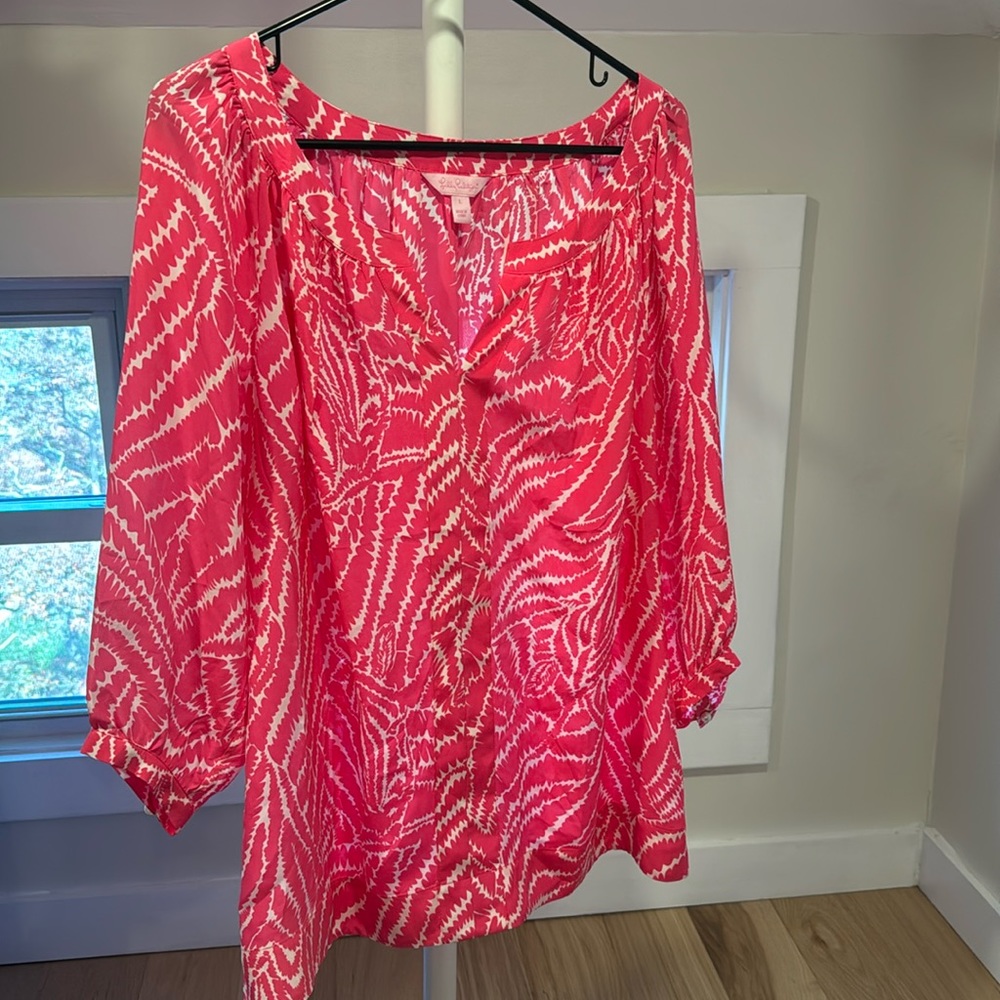 Lilly Pulitzer Show Your Stripes Pink Moxy Top, Size Large